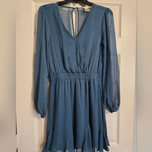 Altar'd State Midnight Blue Long Sleeve Dress
